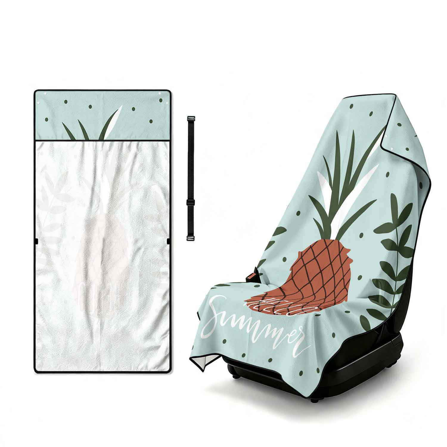 Summer bath towel and car seat cover 2-in-1, ultra-fine fiber outdoor beach and car dual-use universal seat cushion