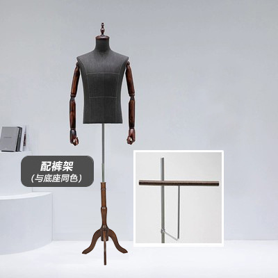 Tienda de ropa modelo de hombre traje pantalla falso molde de gama alta arena lavado gris modelo plataforma modelo medio cuerpo modelo de gama alta especial masculino