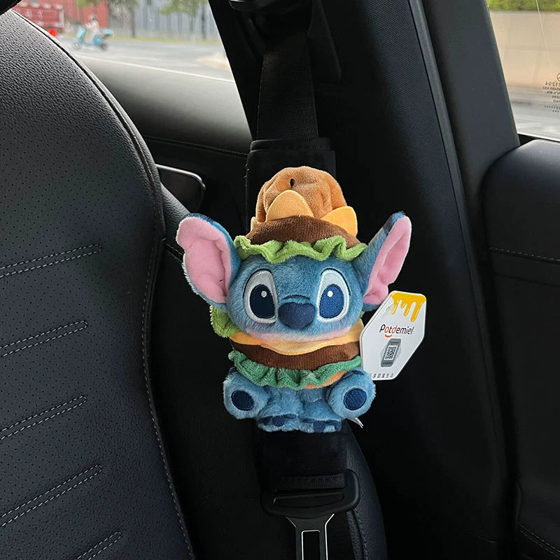 Оригинальный подарочный набор Stich Sweetheart Stich для украшения салона автомобиля, милой куклы, наплечного ремня безопасности