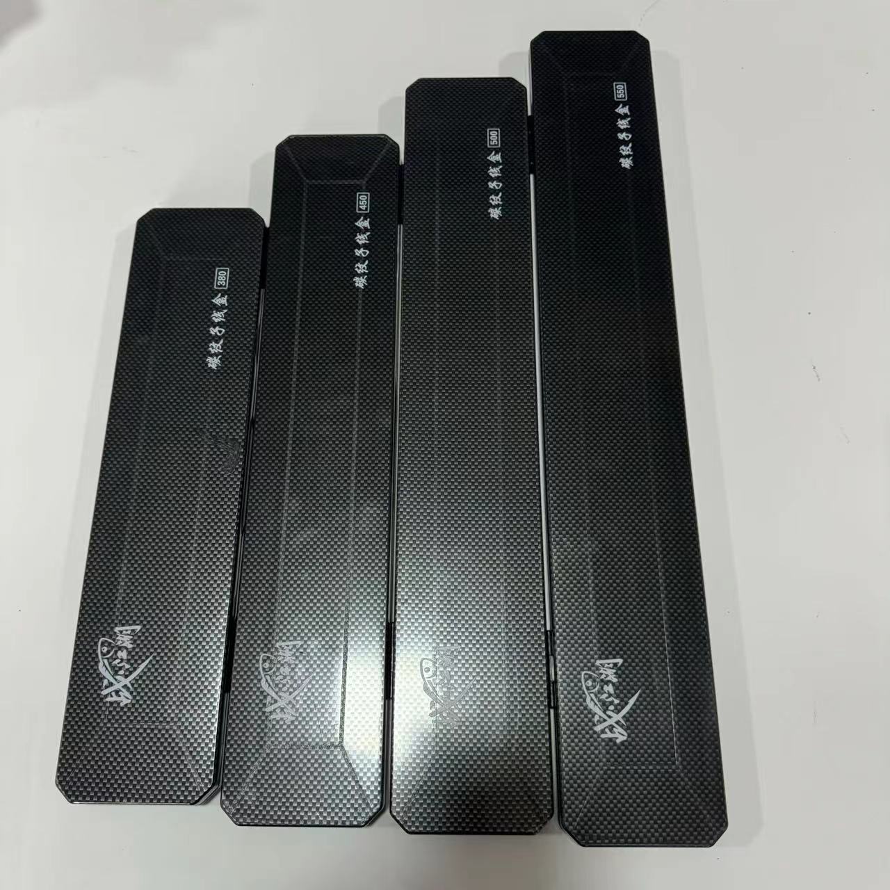 新款碳纹带刻度子线盒绒布底多功能主线盒40cm50cm仕挂盒户外渔具