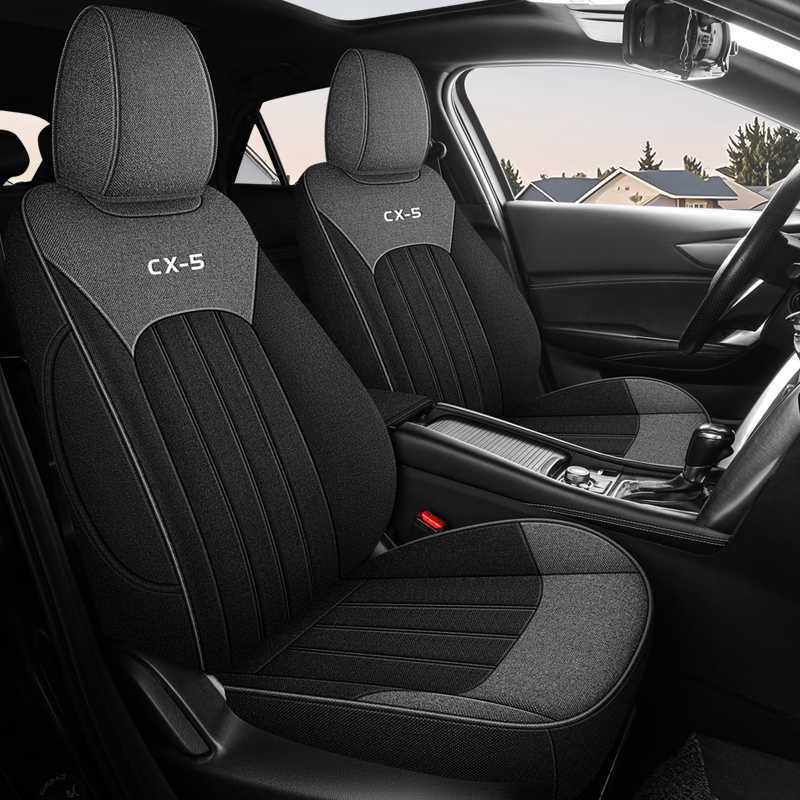 Mazda Mazda CX-5 Four Seasons Flax Car Seat Cover Full Set (Modelə uyğun (Original) oturacaq örtükləri) - note-car-model-year-rear-row-half-cover