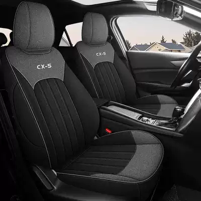 Mazda Cx-5 Four Seasons Linen Car Seat Cover Full Coverage Linen Fabric Special Car Cushion Seat Cover Seat Pad (Modelə uyğun (Original) oturacaq örtükləri) - black-vs-gray-standard-edition-note-model-year-rear-half-bag