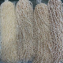 新貨3-4，5-6，7-8mm三七孔米珠強光淡水珍珠項鍊巴洛克珍珠項鍊