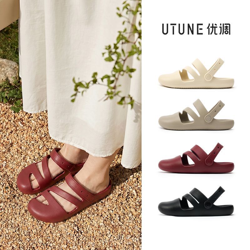 Youdiao Flat Sandals for Women 2026 Summer New Style Closed-Toe Clogs Fashionable Outdoor Slippers Non-Slip Beach Shoes