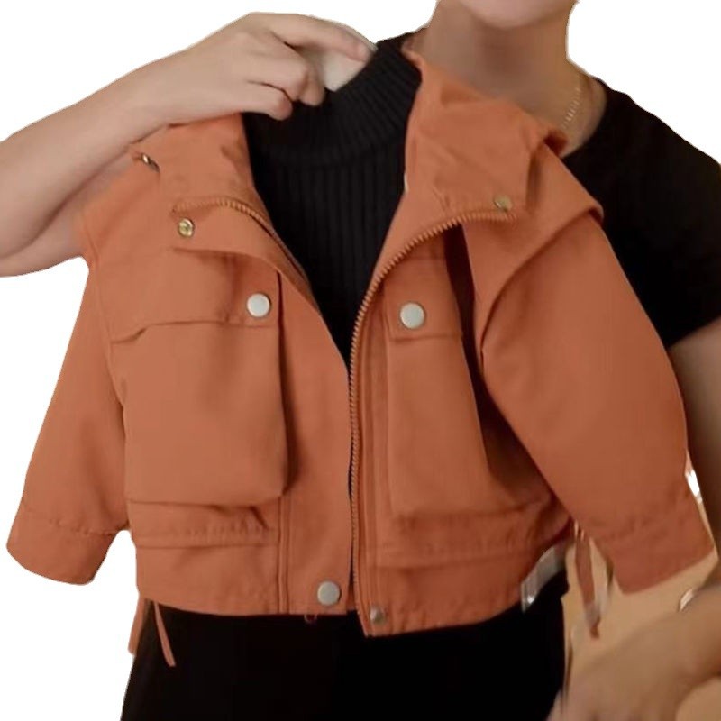 [쿨 드래그 바람] 2023 년 가을 새 어린이 폭행 의류 한국 남녀  외국식 작업 재킷