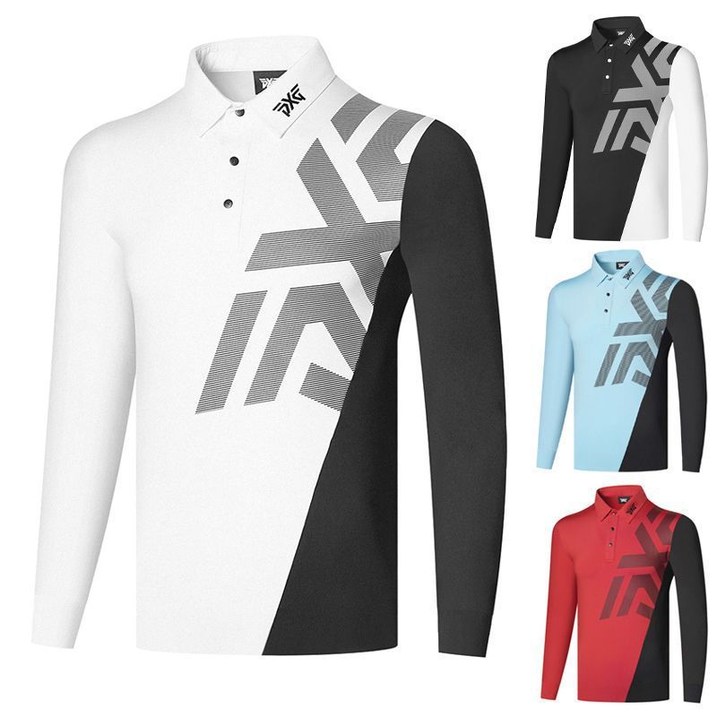 Autumn New Polo Shirt Top Golf Men's Clothing Long-sleeved Breathable Quick-drying T-shirt Outdoor Sports Jersey Slim-fit
