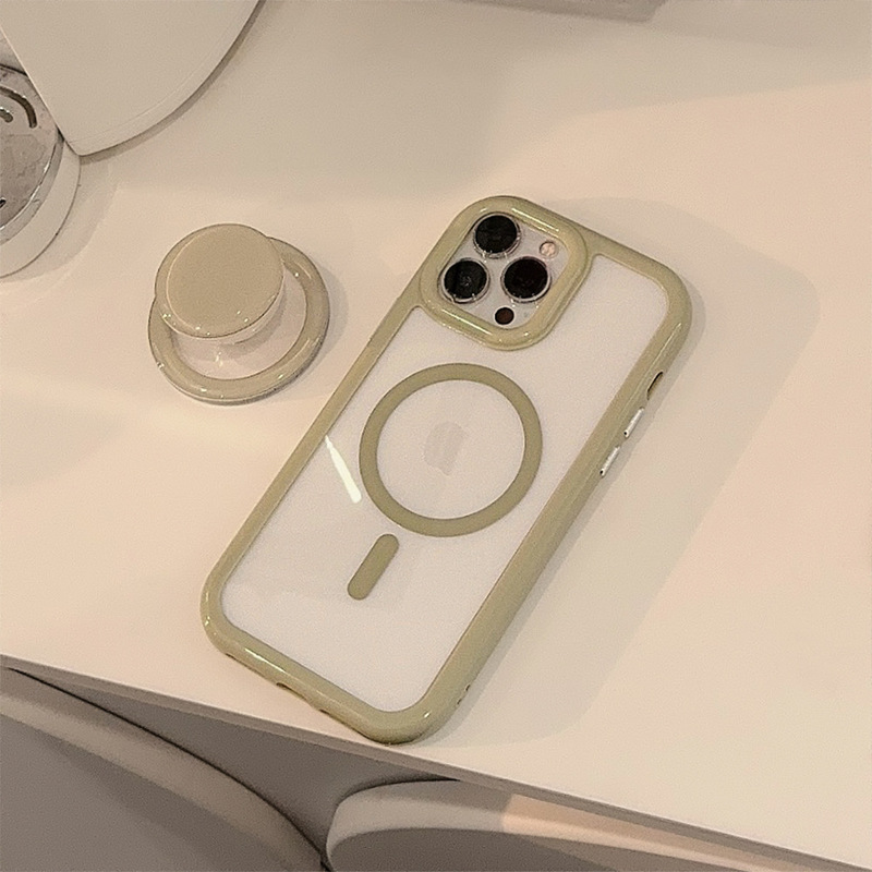 シンプルins純色磁気吸引スタンドiphone16アップル携帯ケース15pro max適用14アクリル13|undefined