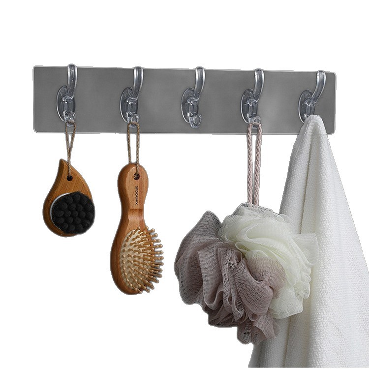 Ganchos de pared de cristal para uso doméstico, montaje en fila, sin taladro, transparentes, sin rastro, resistentes, para detrás de puertas, cocina, baño, sin clavos.