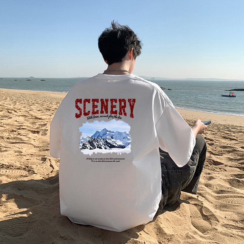 200g Heavyweight Short-Sleeve T-Shirt for Men, Pure Cotton, Regular Shoulder Fit, Loose Fit for Youth, New Summer Style, Large Size, Solid Color, Couple's Outfit 200g Heavyweight Short-Sleeve T-Shirt for Men, Pure Cotton, Regular Shoulder Fit, Loose Fit for Youth, New Summer Style, Large Size, Solid Color, Couple's Outfit