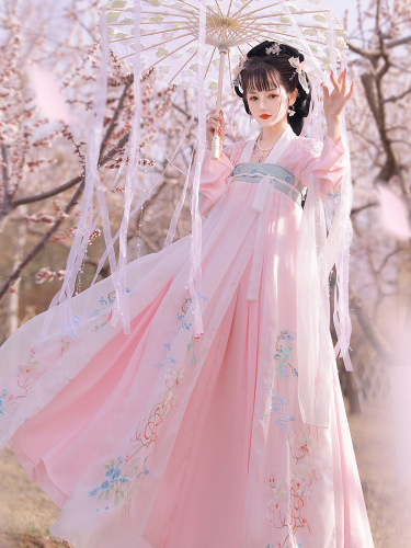 Tang Dynasty Hanfu Pink princess Fairy dress for women chest hanfu chest big skirt tang system Ru dress hanfu female kimono dress