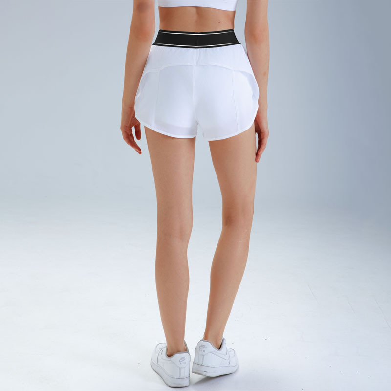 Alosco cintura alta falsa dos piezas de pantalones cortos deportivos transpirables para mujeres verano delgados pantalones cortos de carrera para mujeres