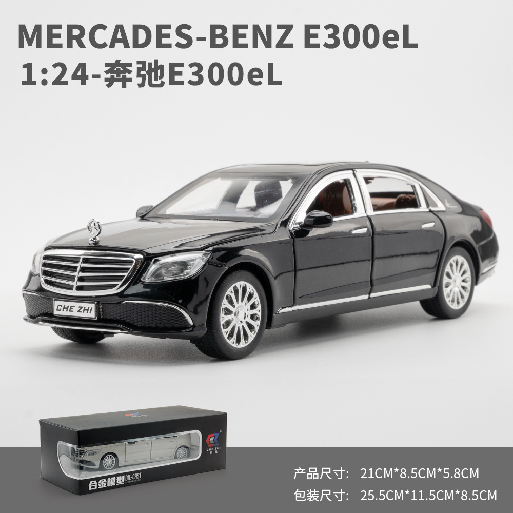 Coche Zhi aleación Ben E300L modelo de coche tira hacia atrás con sonido y música ligera 6 Puerta Abierta modelo de juguete colección de decoración