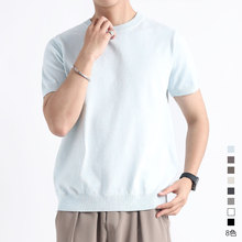 男装新款轻奢高级感男款t恤上衣男短袖夏季重磅圆领潮牌衣服男士