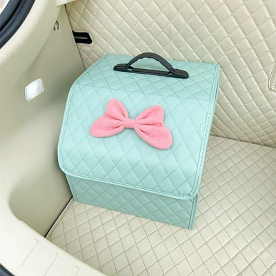 Car storage bag/box car trunk finishing box storage - bow-spring-green-storage-box-small-size