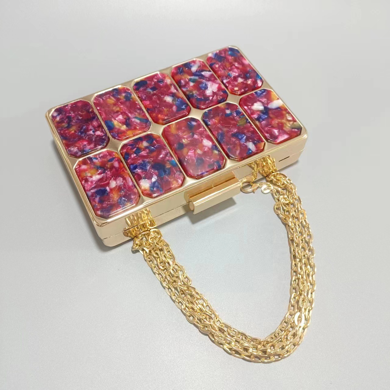 Elegante pochette da donna in acrilico con chiusura magnetica, design con stampa serpente, tracolla e tracolla per matrimoni, feste e uso quotidiano._voghion.com