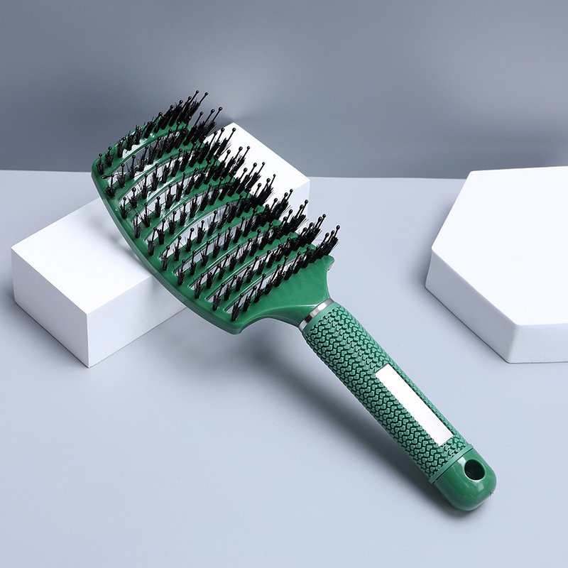 Peine curvo grande para mujer, peine de peluquería de dientes largos y anchos, peine de peinado de pelo rizado esponjoso, peine de masaje de costillas curvas de melena antiestática