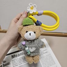 新款韩版手机绳花花小熊挂件毛绒玩具公仔挂饰挂包可爱玩偶公仔