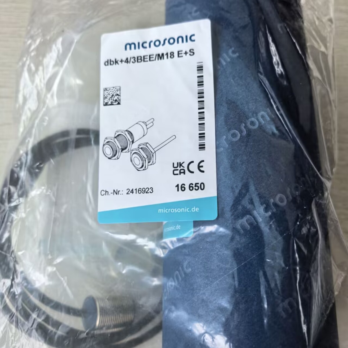 dbk+4/3BEE/M18 E+S MICROSONIC硅片薄板纸张重叠单双张检测传感