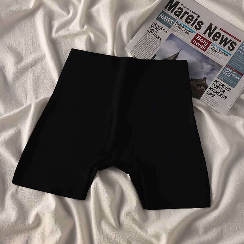 7A pantalones de seguridad de cintura alta sin costuras de seda de hielo para mujer, abdomen y caderas, ropa interior antibacteriana, estilo fino de verano, transpirable, anti-rizado, sin cintura