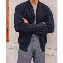 韓國秋冬新款純色針織開衫外套男士日系百搭休閑簡約毛衣針織衫潮