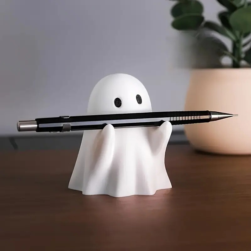 創意的な幽霊のペンホルダーのオフィスのデスクトップのかわいい小さい置物の樹脂の置物のハロウィンの贈り物の創意的な贈り物|undefined