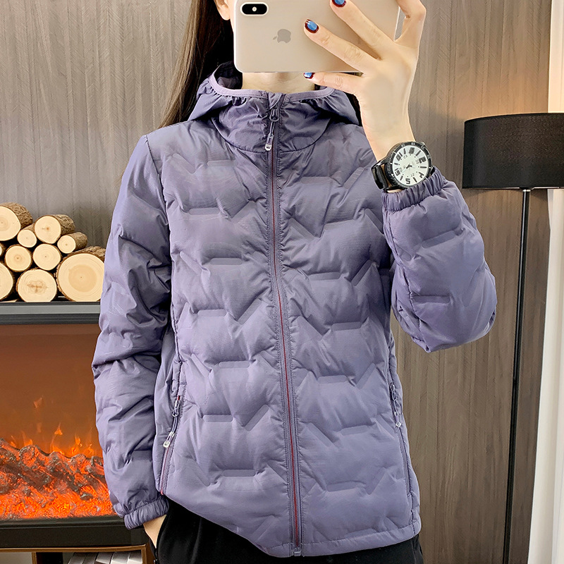 Lightweight Graphene down Jacket for Women in Autumn and Winter, Loose, Slim and Warm Duck down Hooded Sports Jacket down Jacket