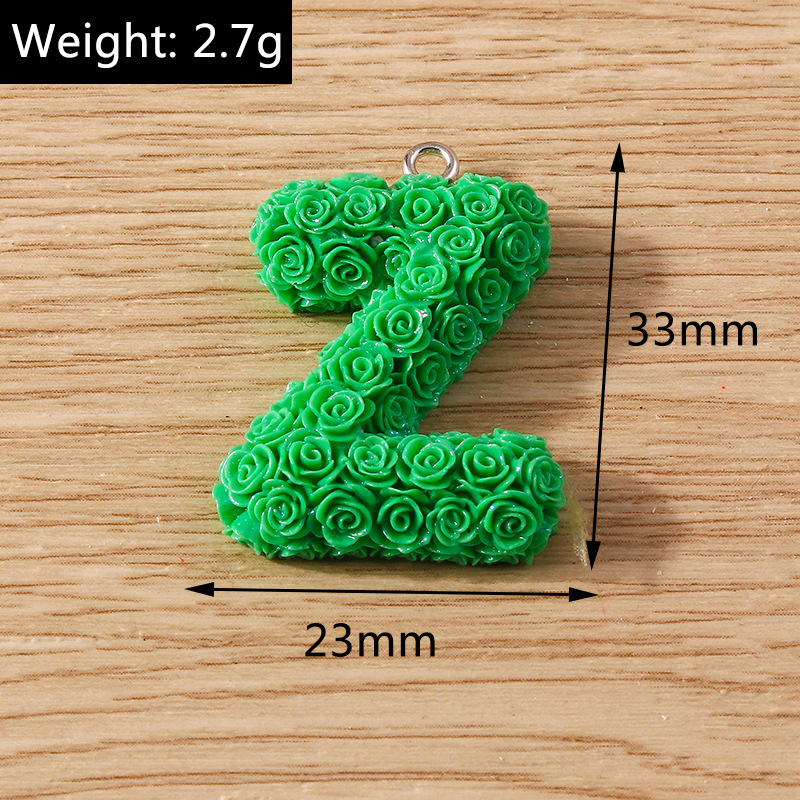 30g Weight DIY Jewelry Accessories Classification 10 Pieces Quantity Plastic Material Letter, Rose Pattern Stoving Varnish Design Cartoon Style, Romantic Style 10 Pieces Plastic Letter Rose 1