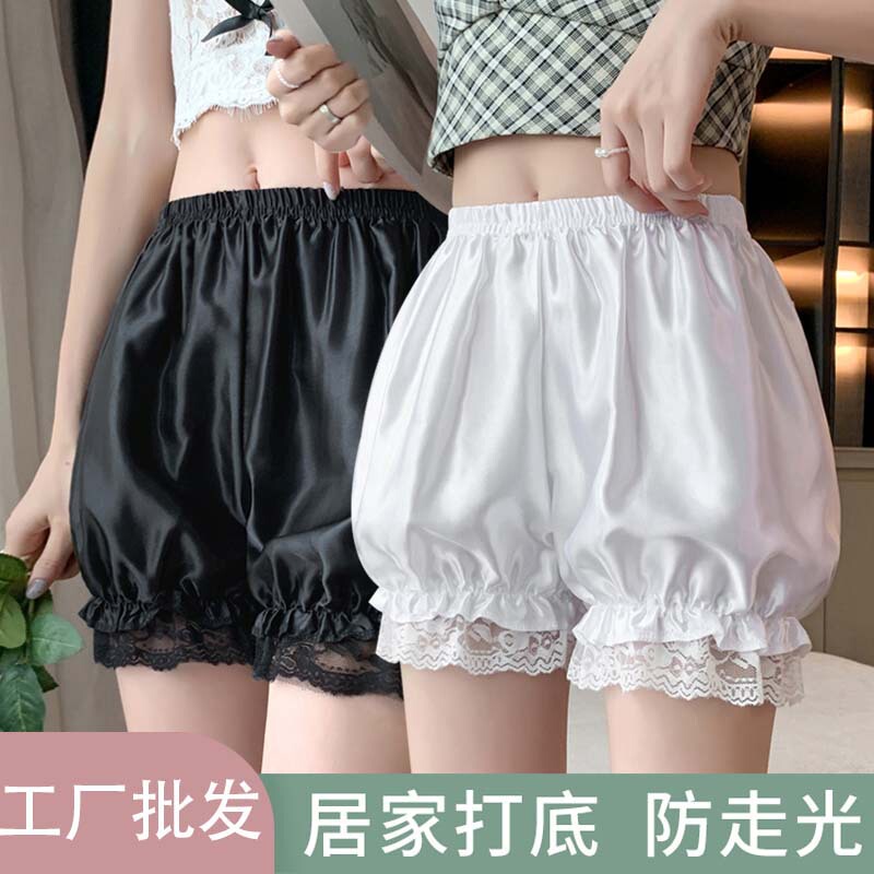 White Safety Shorts to Prevent Exposure, Non-Curling Edge Protective Shorts, Suitable for Jk Girls, Can Be Worn Outside in Summer, Floral Bloomers, Pumpkin Shorts