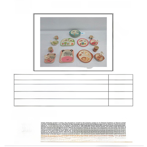 Set of 5 Bamboo Fiber Children's Tableware Cartoon Home Divided Plates Gift Cute Cups and Bowls Wholesale