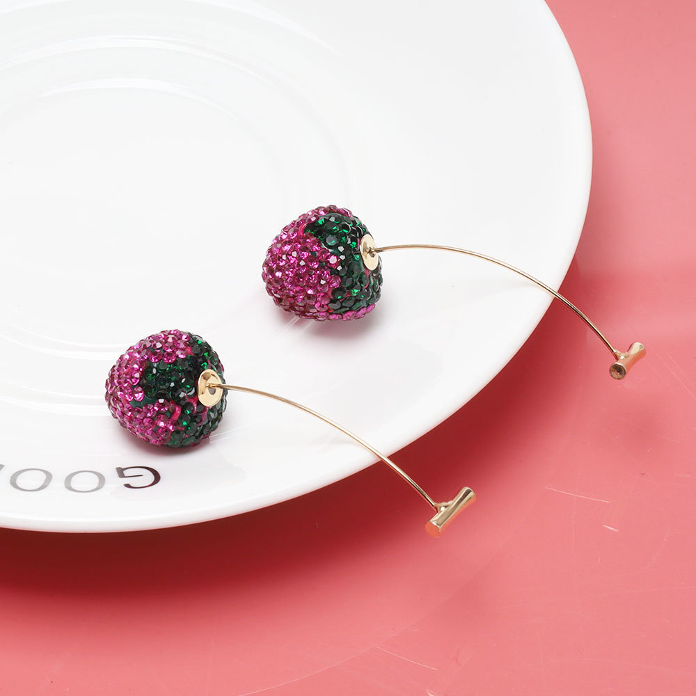 12g Weight Alloy Ear Needle Material Ear Studs Classification 1 Pair Quantity Holiday, Tea Party Occasion Zinc alloy Material Strawberry Pattern All Seasons Season Women's Gender Plating Design Sweet, Simple Style Style 1 Pair Sweet Simple Style Strawberry Plating Zinc Alloy Ear Studs 19