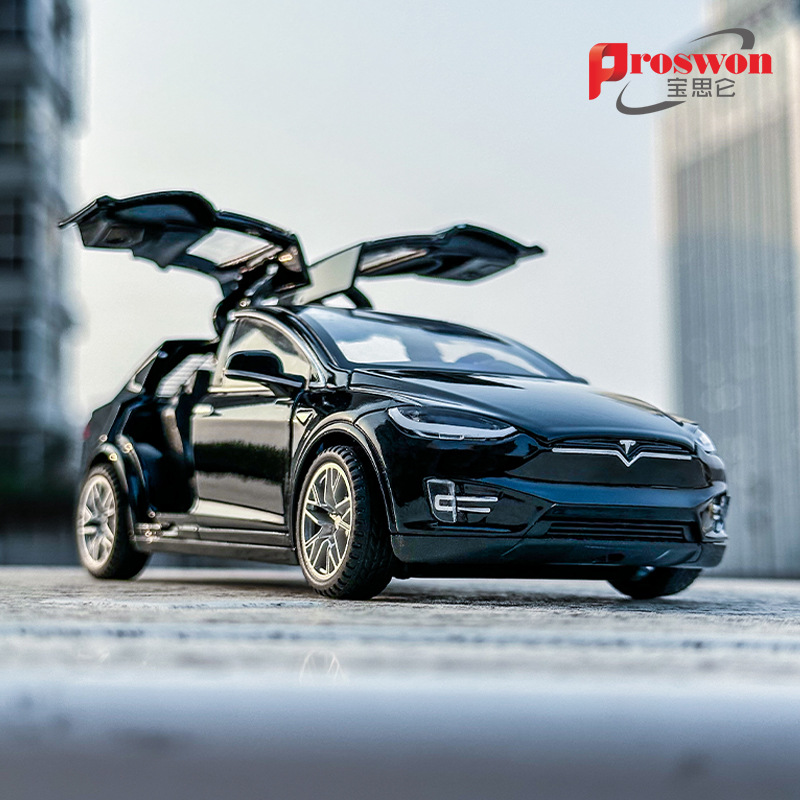 Тесла, металлическая реалистичная модель автомобиля, игрушка, игрушечная машина, масштаб 1:32