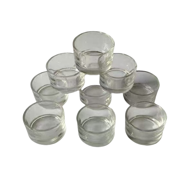 Taza de cuatro patas, taza de cera de té, candelabro de vidrio transparente, taza de mantequilla, material de vela, taza de aroma, taza vacía de vela