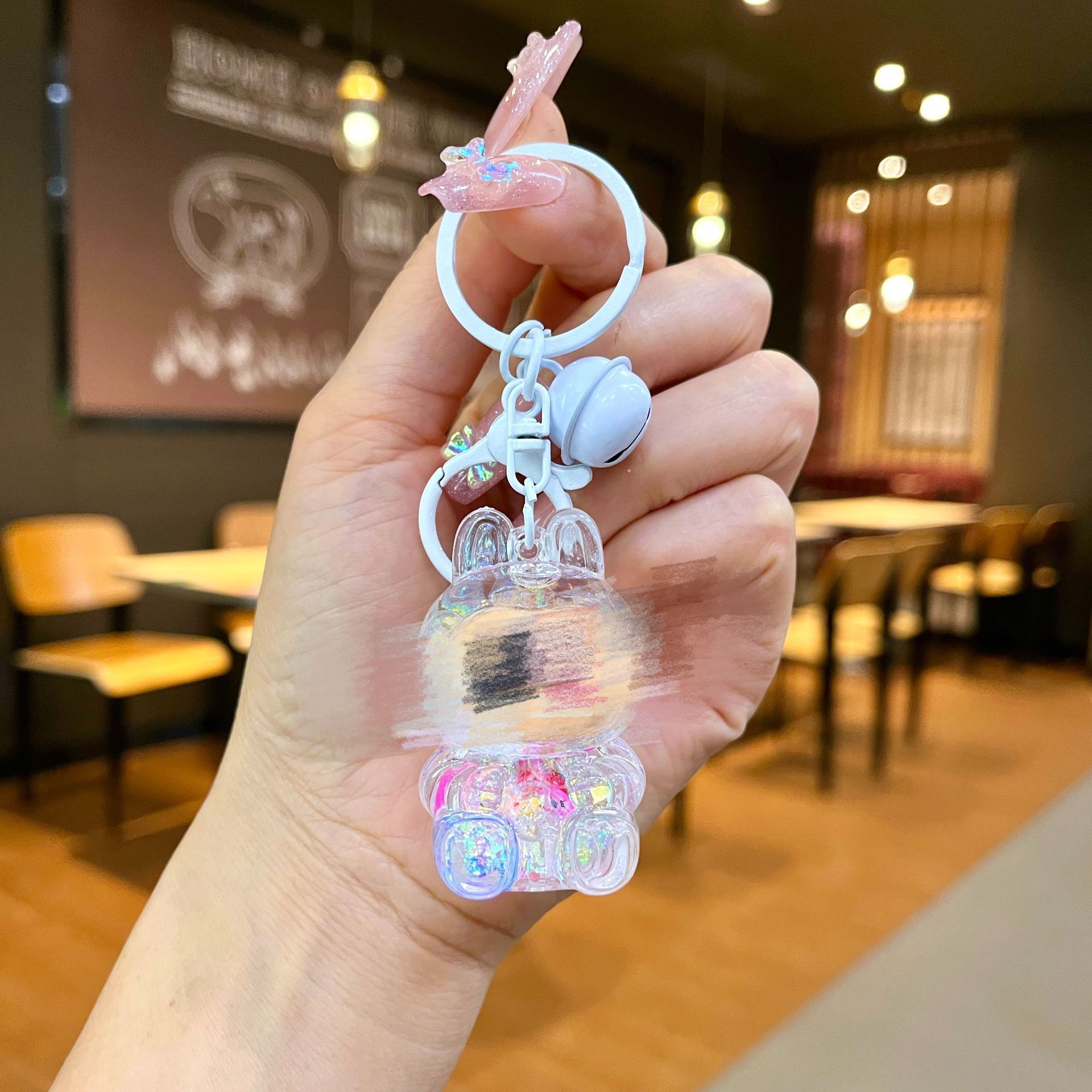 컬러 하드웨어 [화이트] 야광 버블 비즈 작은 천 천