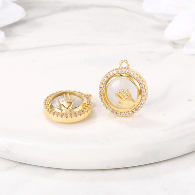 Manufactor wholesale Partially Prepared Products Jewelry parts Material Science Metal Opal circular Pendant diy Necklace, bracelet, pendant