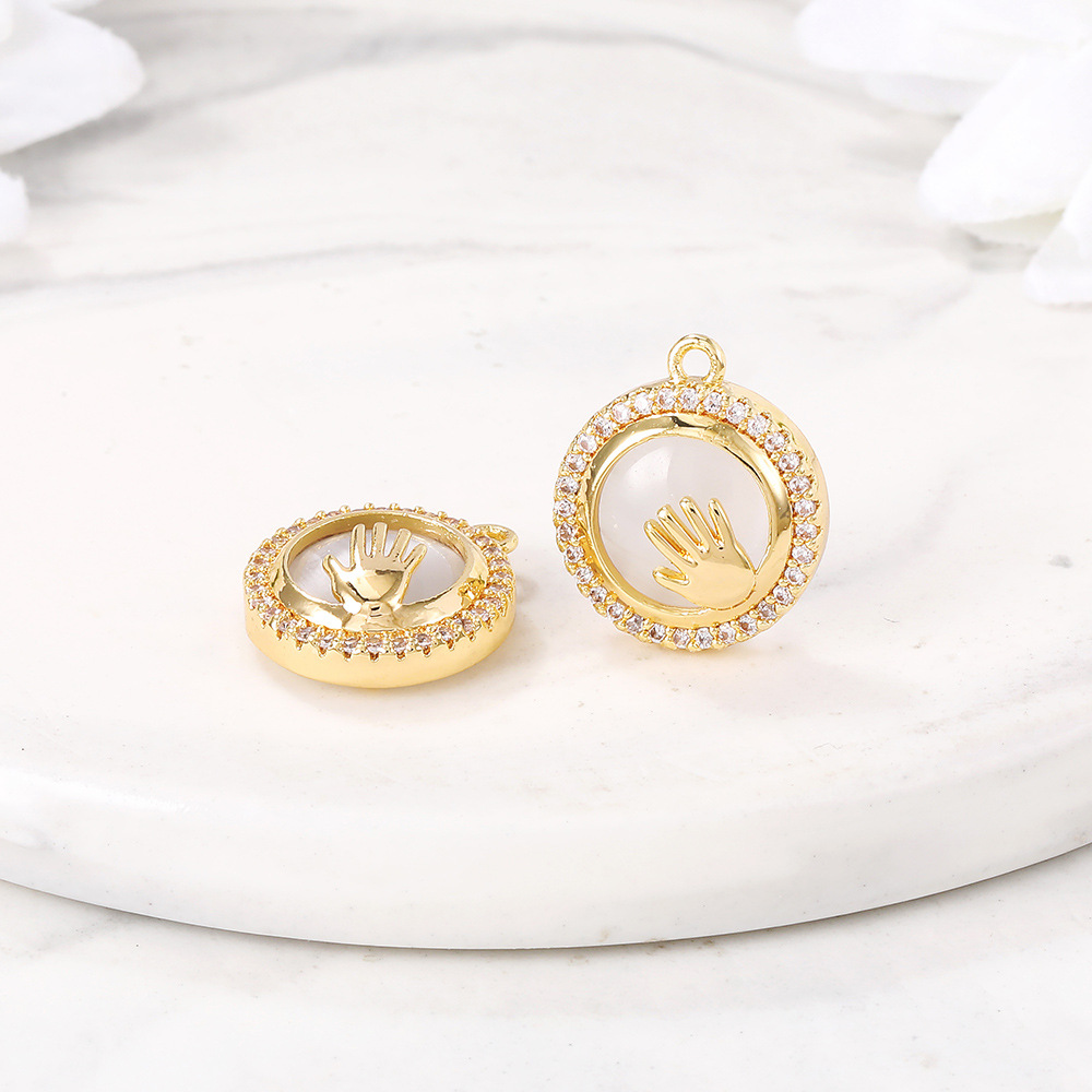 Manufactor wholesale Partially Prepared Products Jewelry parts Material Science Metal Opal circular Pendant diy Necklace, bracelet, pendant