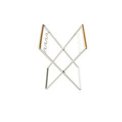 Outdoor household garbage rack foldable kitchen debris storage rack plastic bag holder wooden handle iron garbage hanger