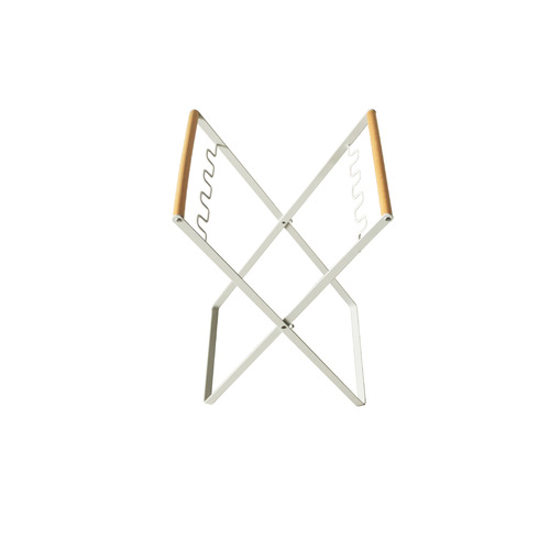 Outdoor household garbage rack foldable kitchen debris storage rack plastic bag holder wooden handle iron garbage hanger