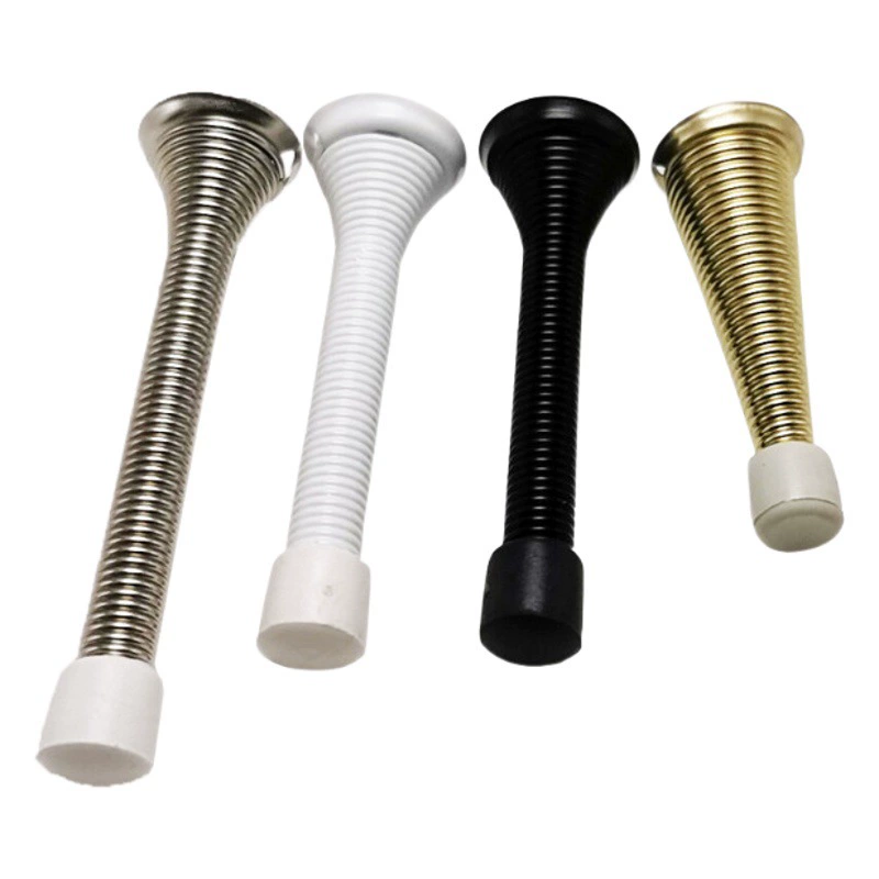 Оптовая пружинная дверная остановка 3-дюймовая матовая никелевая настенная ручная пружинная сталь аксессуары резиновая головка антикоррозийное покрытие производители