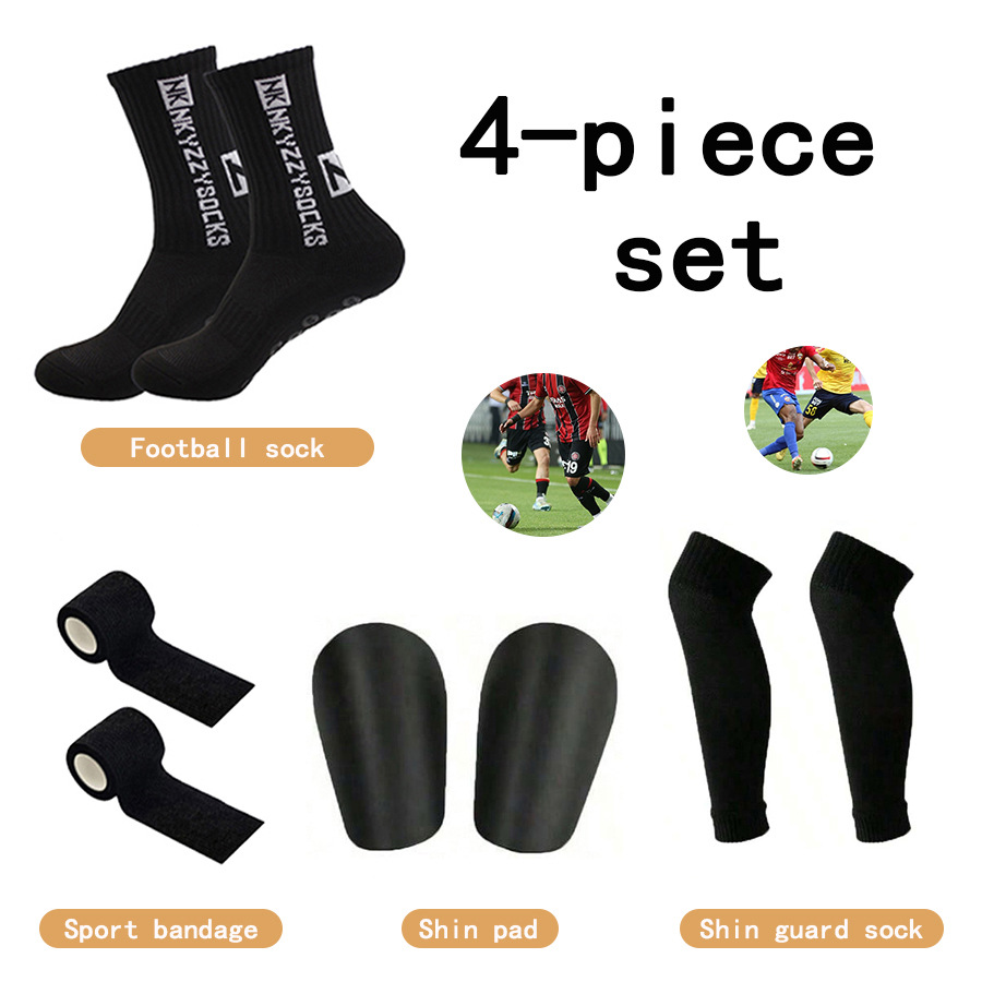 Cross-border best-selling football equipment set: football socks, dotted sports socks, Mini Master shin guards, leg sleeves, and bandages