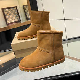 2025 经典冬季新款时尚舒适保暖防滑中筒加厚加绒内里鞋垫雪地靴