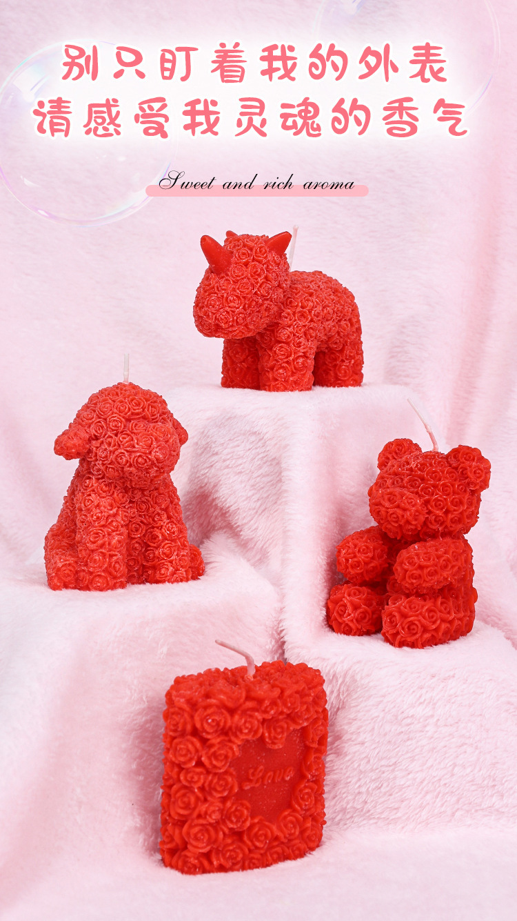 Low-Temperature Massage Candle for Couples, Luminous Peony Design, Wax Material — detail image 9