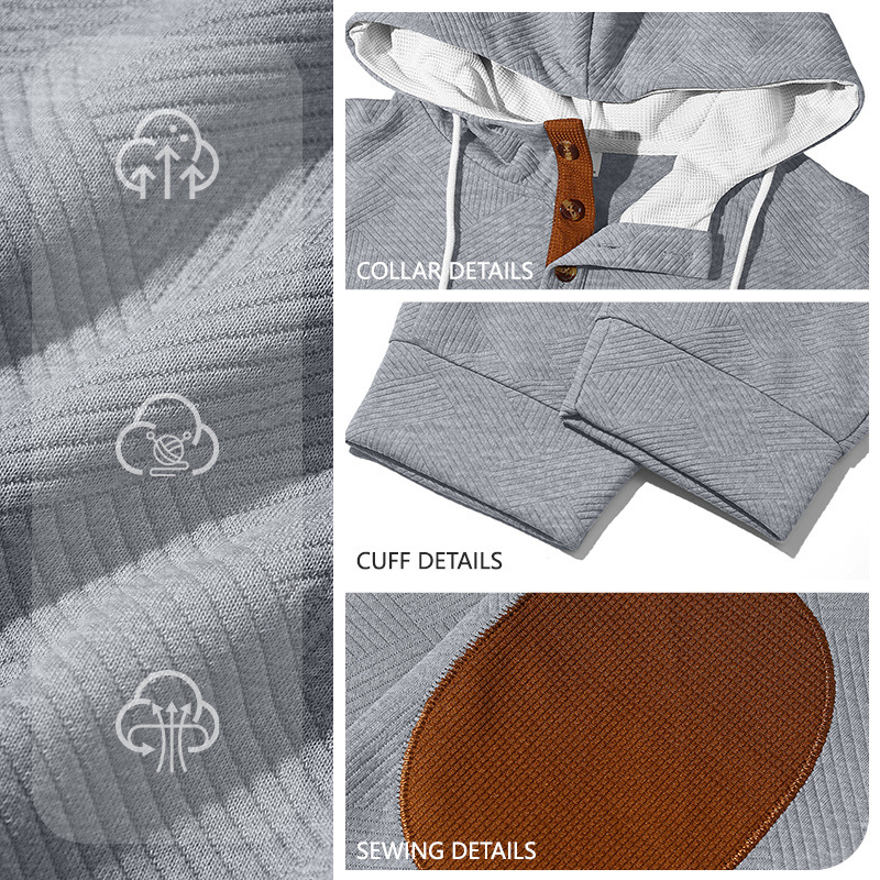 Transfronterizos otoño y invierno europeos y americanos hombres Amazon dos piezas Jacquard calles moda ocio deportes con capuz para hombres