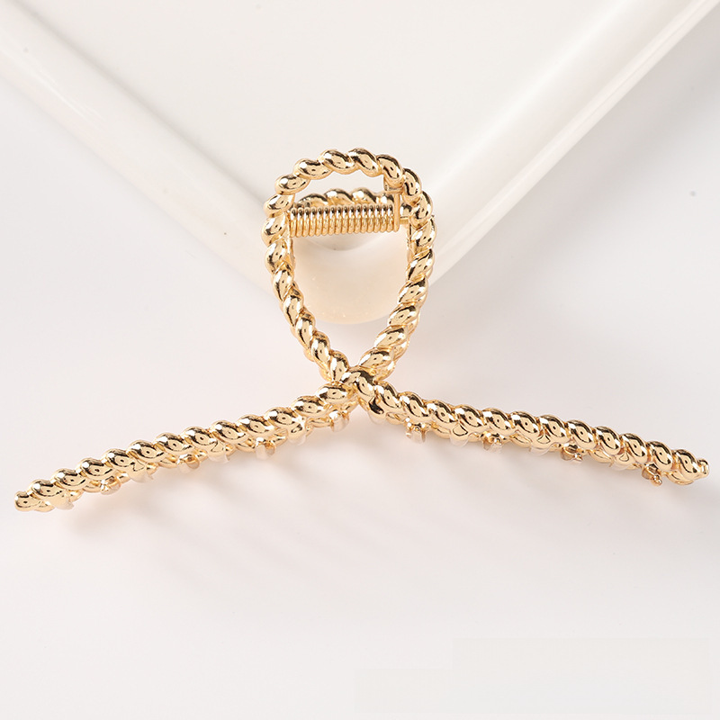 Metal Mesh Red Hairpin Hair Accessories Elegant Elegant Simple Hair Grab Back Head Clip Women's High Ponytail Clip Shark Clip_voghion.com