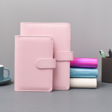 现货创意a6仿皮笔记本带扣日记本韩国少女心马卡龙手账活页记事本