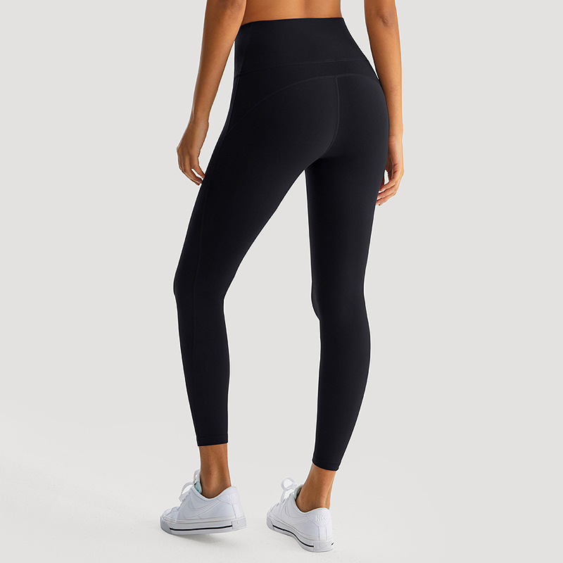 Fitness yoga pantalones de las mujeres cepillado vientre desnudo contracción cintura alta Levantamiento de cadera alto elástico de secado rápido corriendo estiramiento recortado Pantalones deportivos