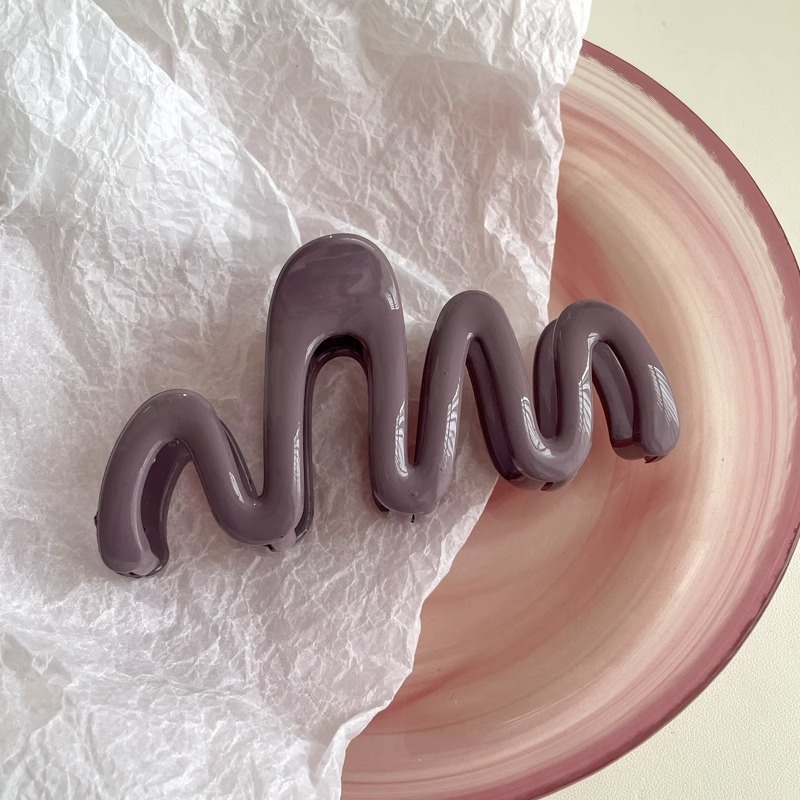 Tocado con clip cuadrado de Maillard, elegante coreano francés, retro, clip de tiburón, red, temperamento rojo, pinza para el cabello, accesorios para el cabello