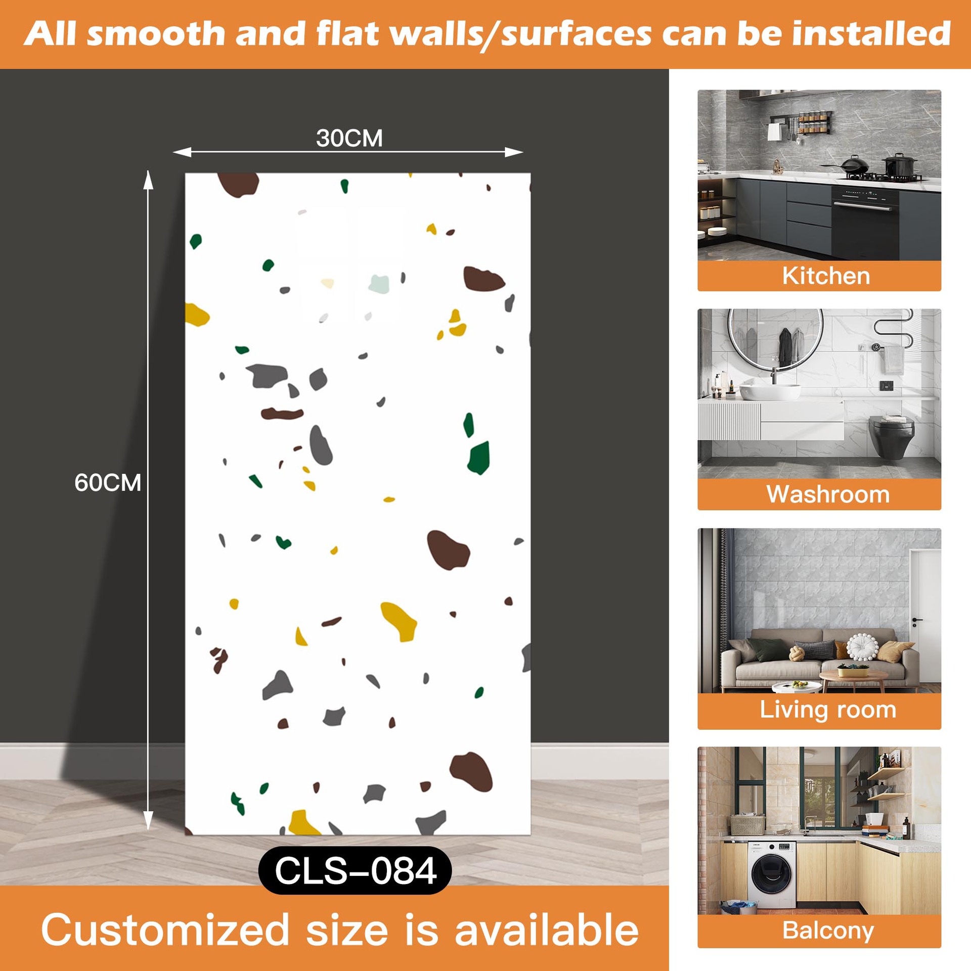 Azulejo de imitación transfronterizo pegatinas de pared papel tapiz autoadhesivo impermeable y a prueba de humedad pegatinas de mármol de baño papel tapiz de pared de fondo restaurado