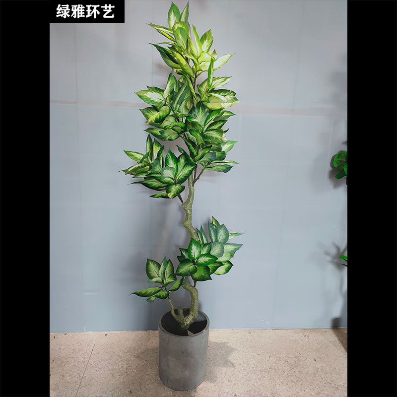 simulation Evergreen Medium bonsai Trees Manufactor Customized Soft loading Landscaping to ground Green plant Open Houses decorate