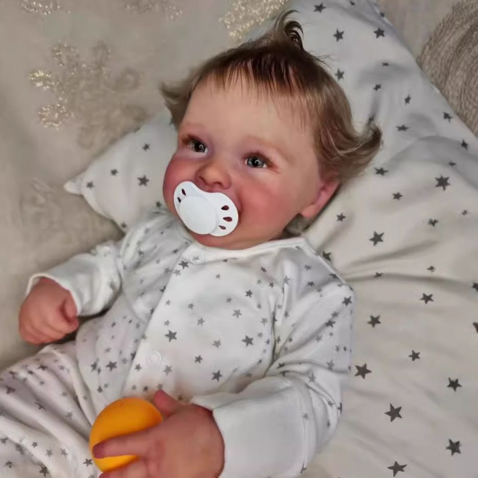 Muñeca de simulación Harper de cuerpo de tela de 19 pulgadas, lindo juguete de la casa (no incluido el juguete en la mano)