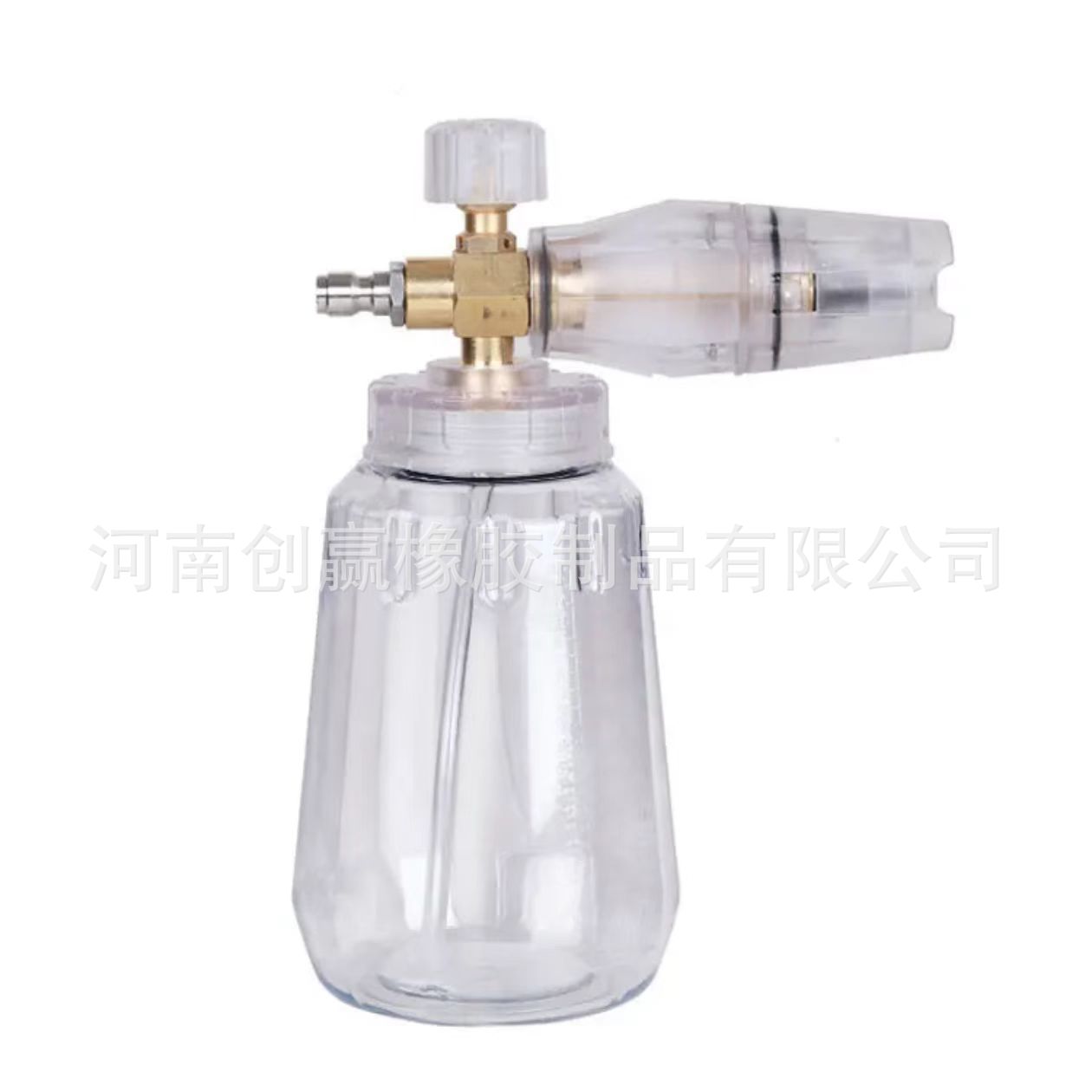 跨境洗车pa泡沫喷壶透明瓶清洗机泡沫壶1/4快接圆柱和扇形喷壶1L